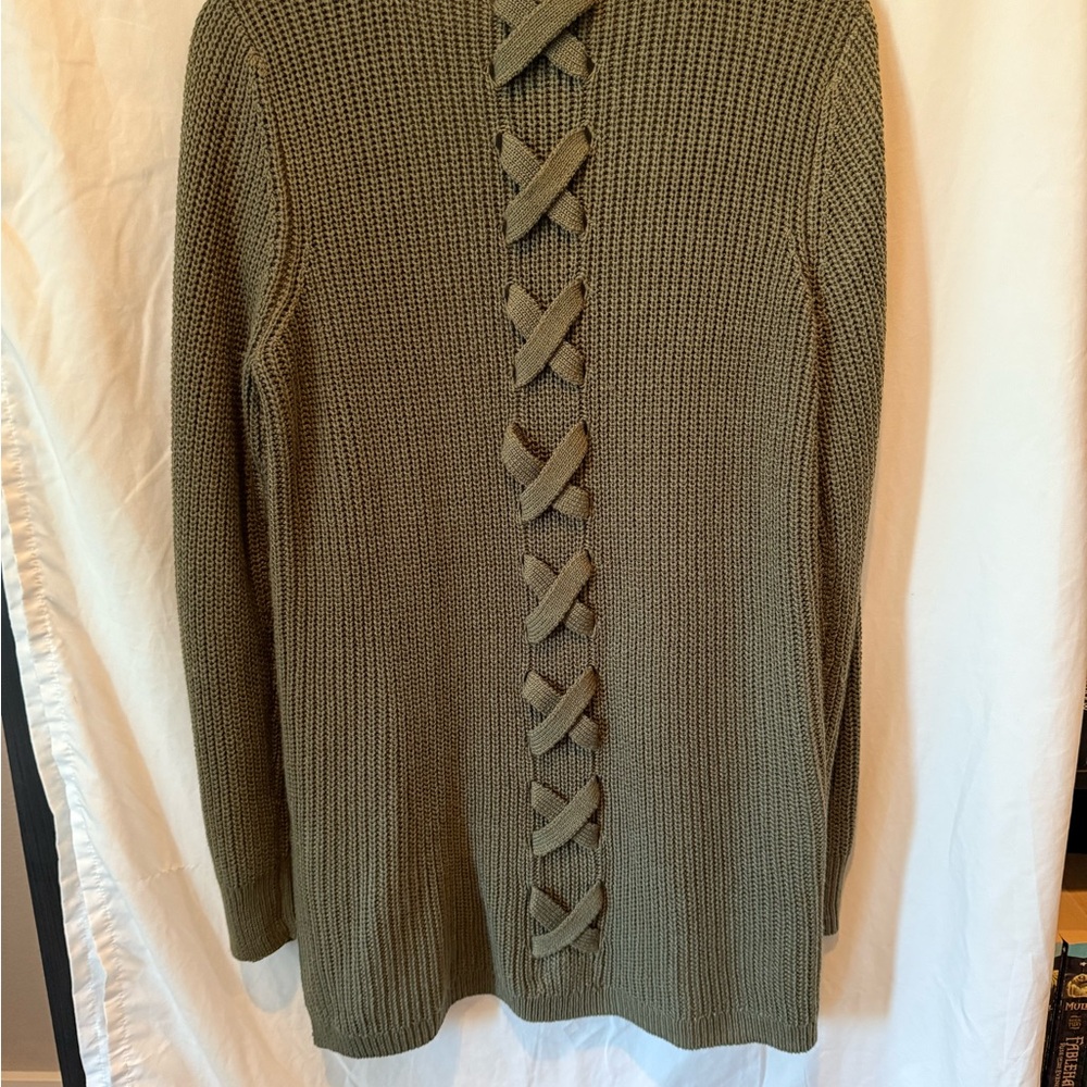 Pinque Women's Cardigan with Lace-Up Detail - Picture 2 of 4